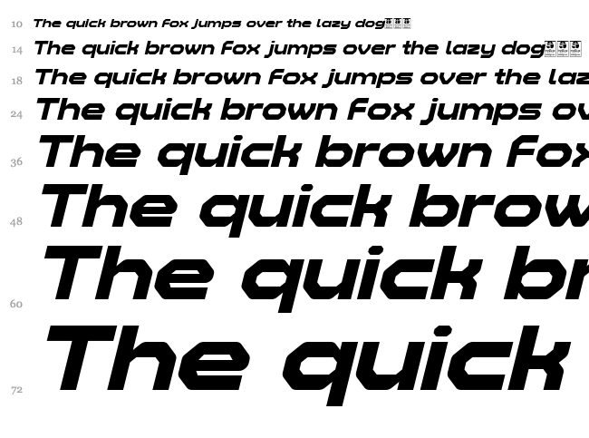 Zelta-Six font waterfall